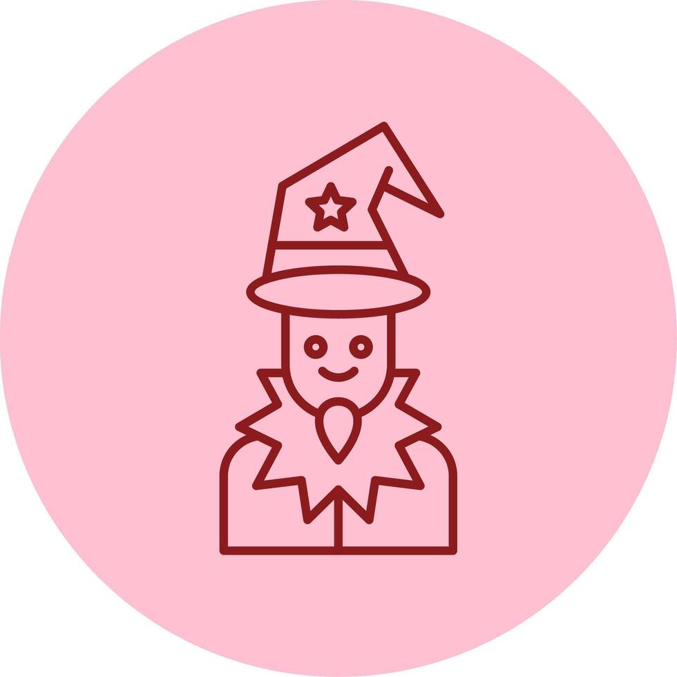 Wizard Line Circle Multicolor Icon vector