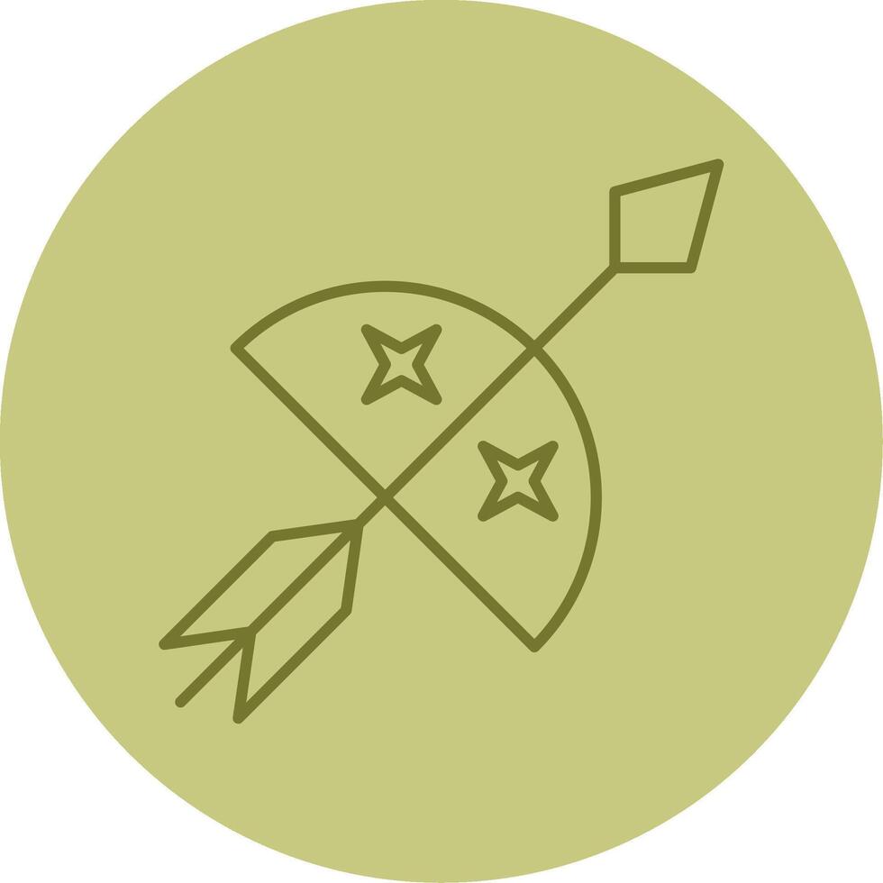 Bow And Arrow Line Circle Multicolor Icon vector