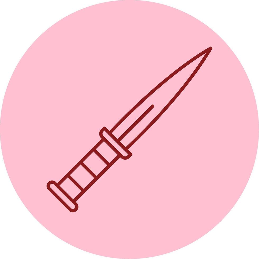 Dagger Line Circle Multicolor Icon vector