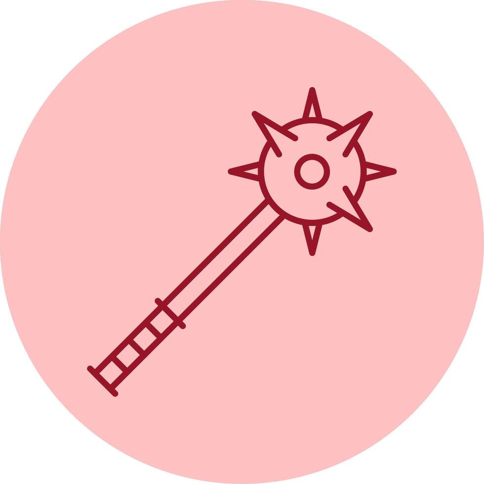 Mace Line Circle Multicolor Icon vector