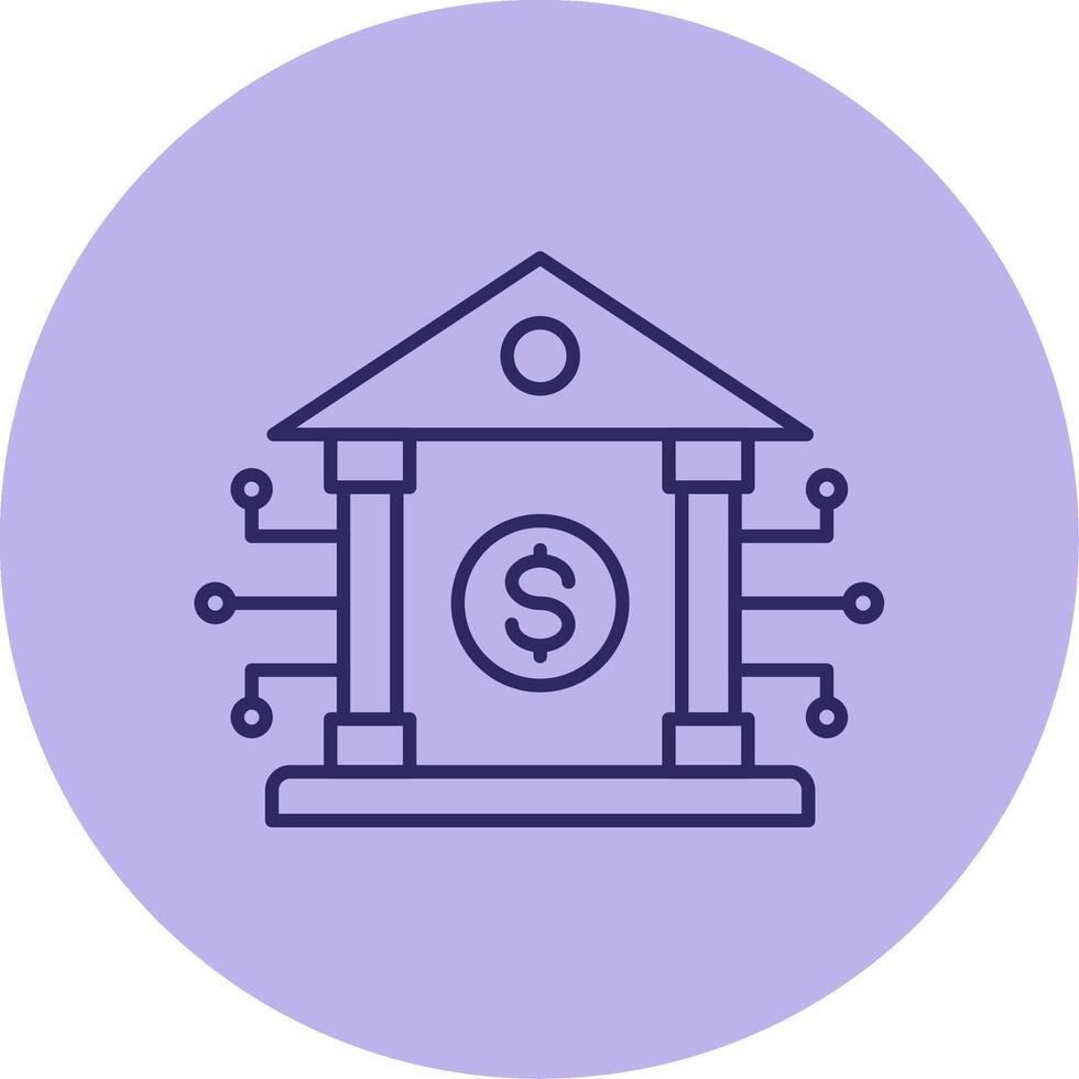 Banking System Line Circle Multicolor Icon vector