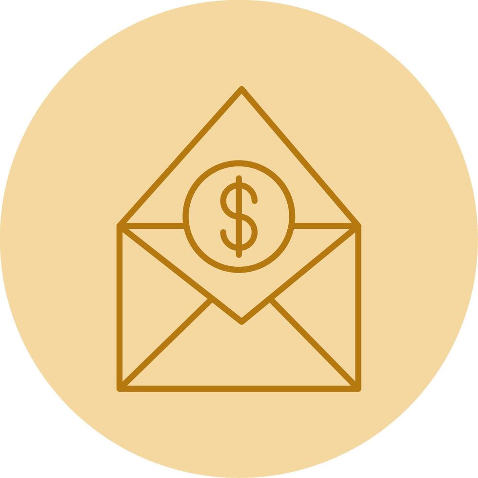 Salary Mail Line Circle Multicolor Icon vector