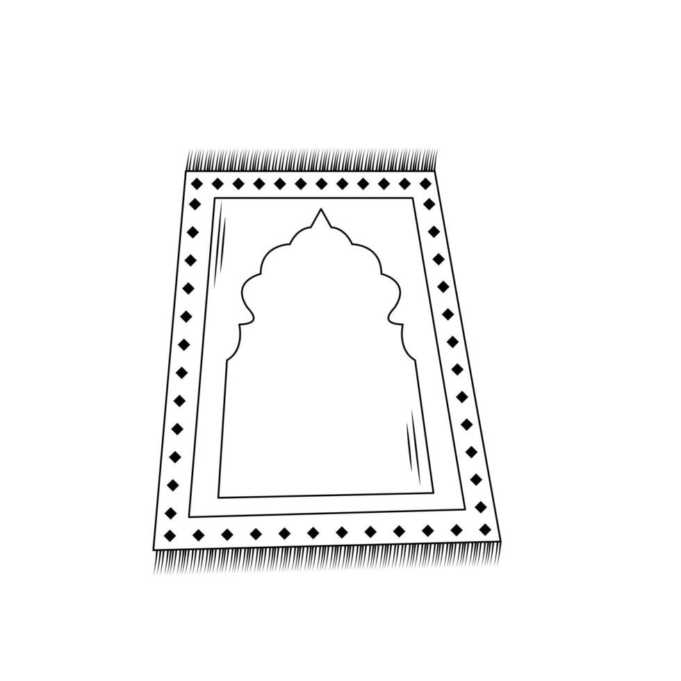 Islamic Prayer Mat Or Prayer Rug Vector Icon Isolated On White Background Vector Illustration