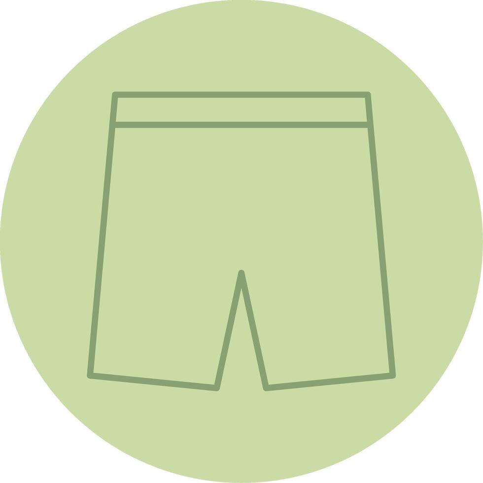 pantalones cortos línea circulo multicolor icono vector