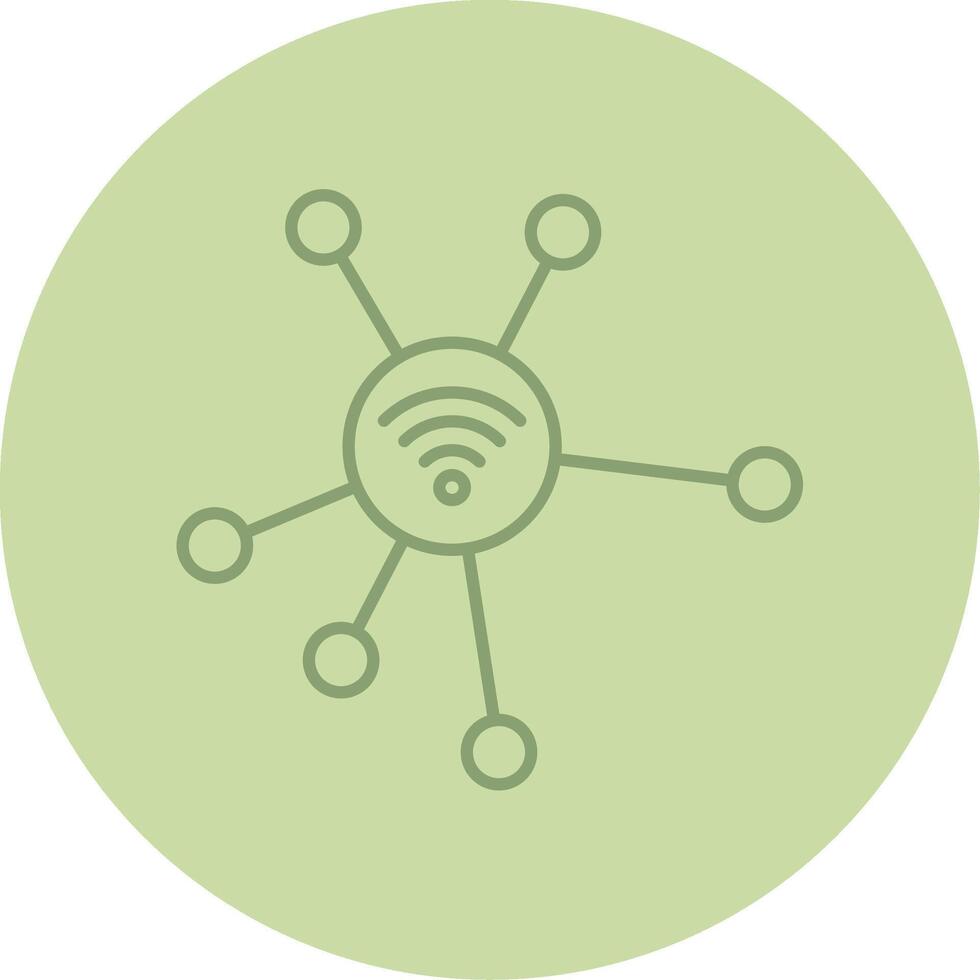 Network Line Circle Multicolor Icon vector