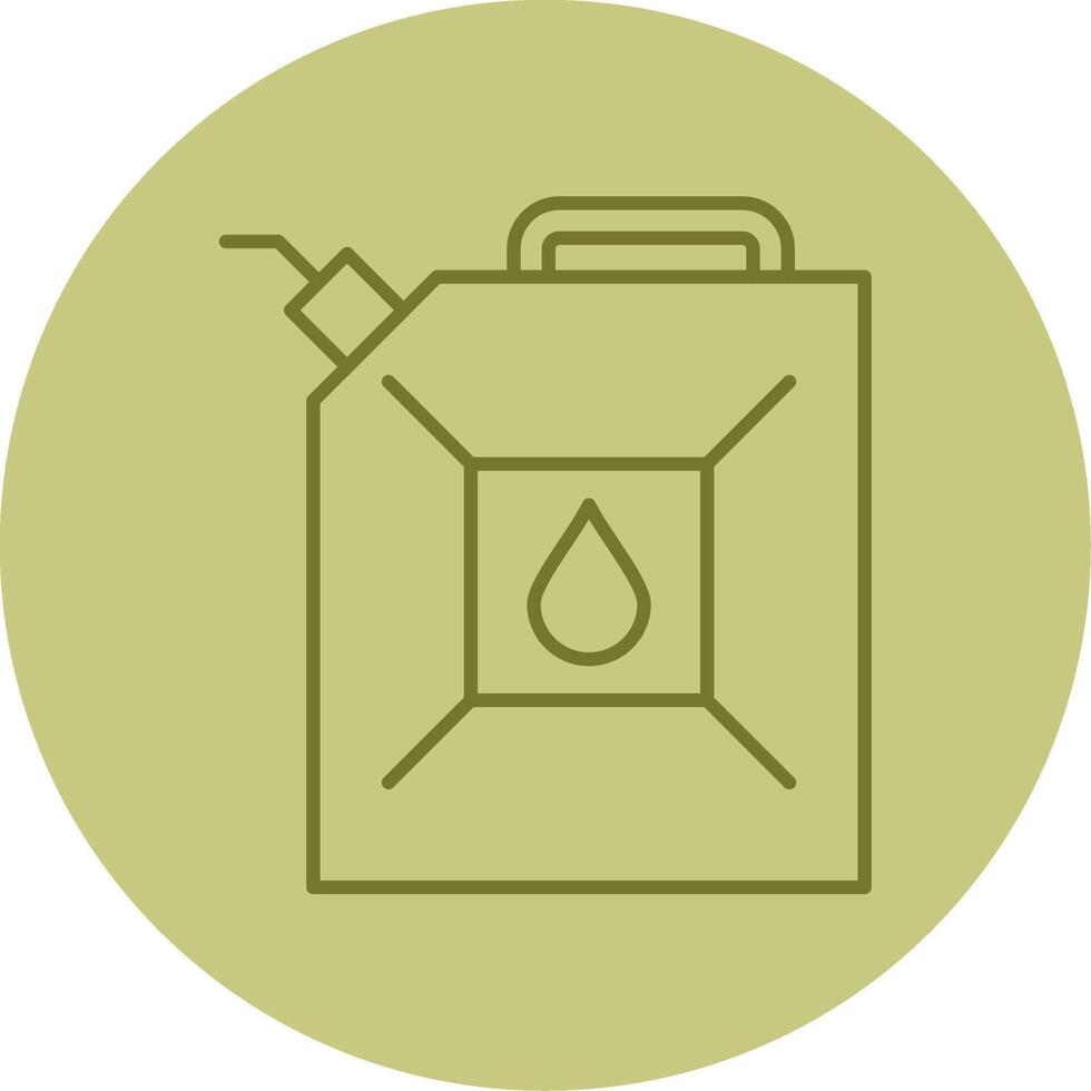 Gas Can Line Circle Multicolor Icon vector
