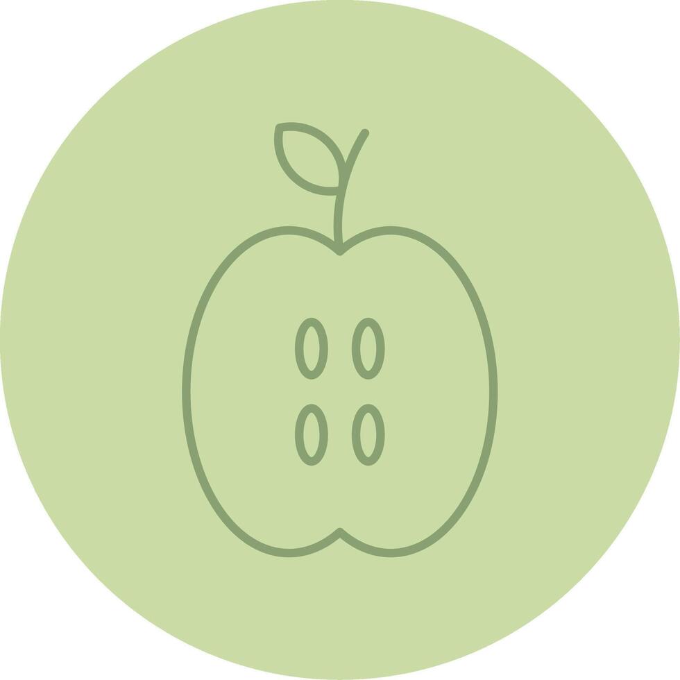 manzana línea circulo multicolor icono vector