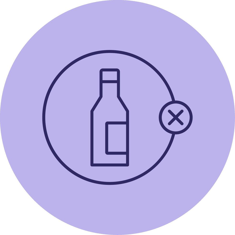 No Alcohol Line Circle Multicolor Icon vector