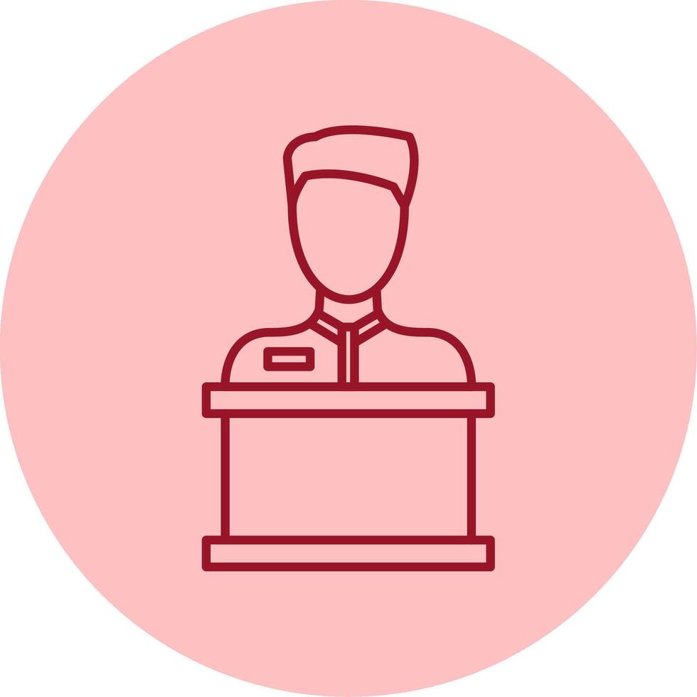 Reception Line Circle Multicolor Icon vector