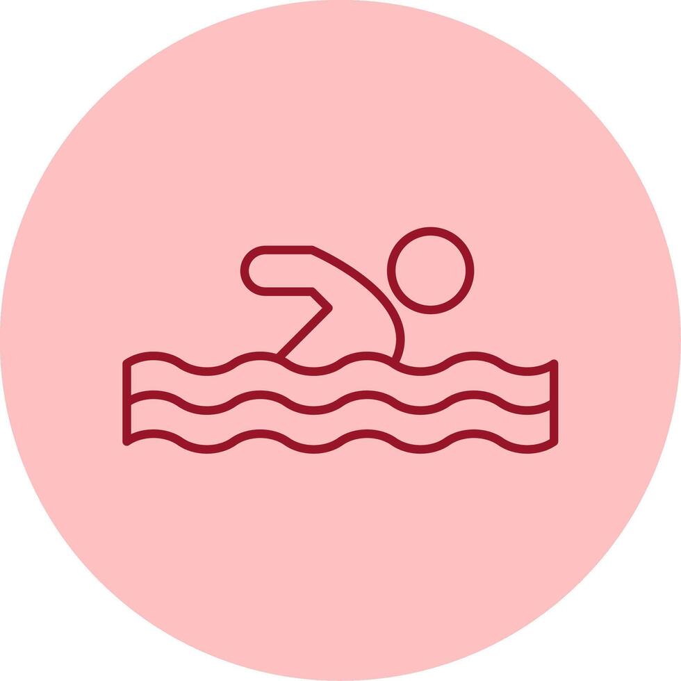 Swimming Line Circle Multicolor Icon vector