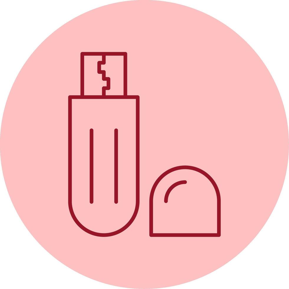 Flash Drive Line Circle Multicolor Icon vector