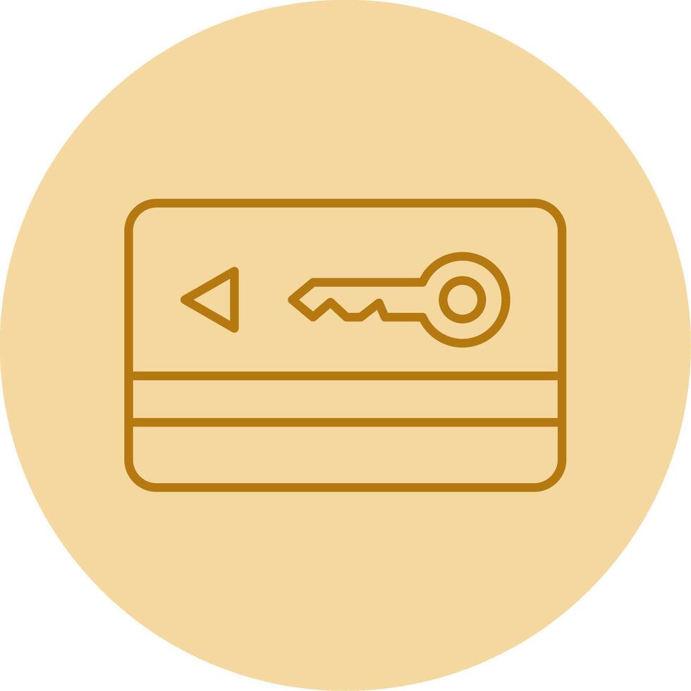 Key Card Line Circle Multicolor Icon vector