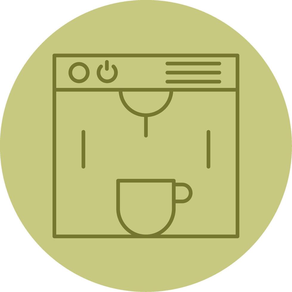 Coffe Maker Line Circle Multicolor Icon vector