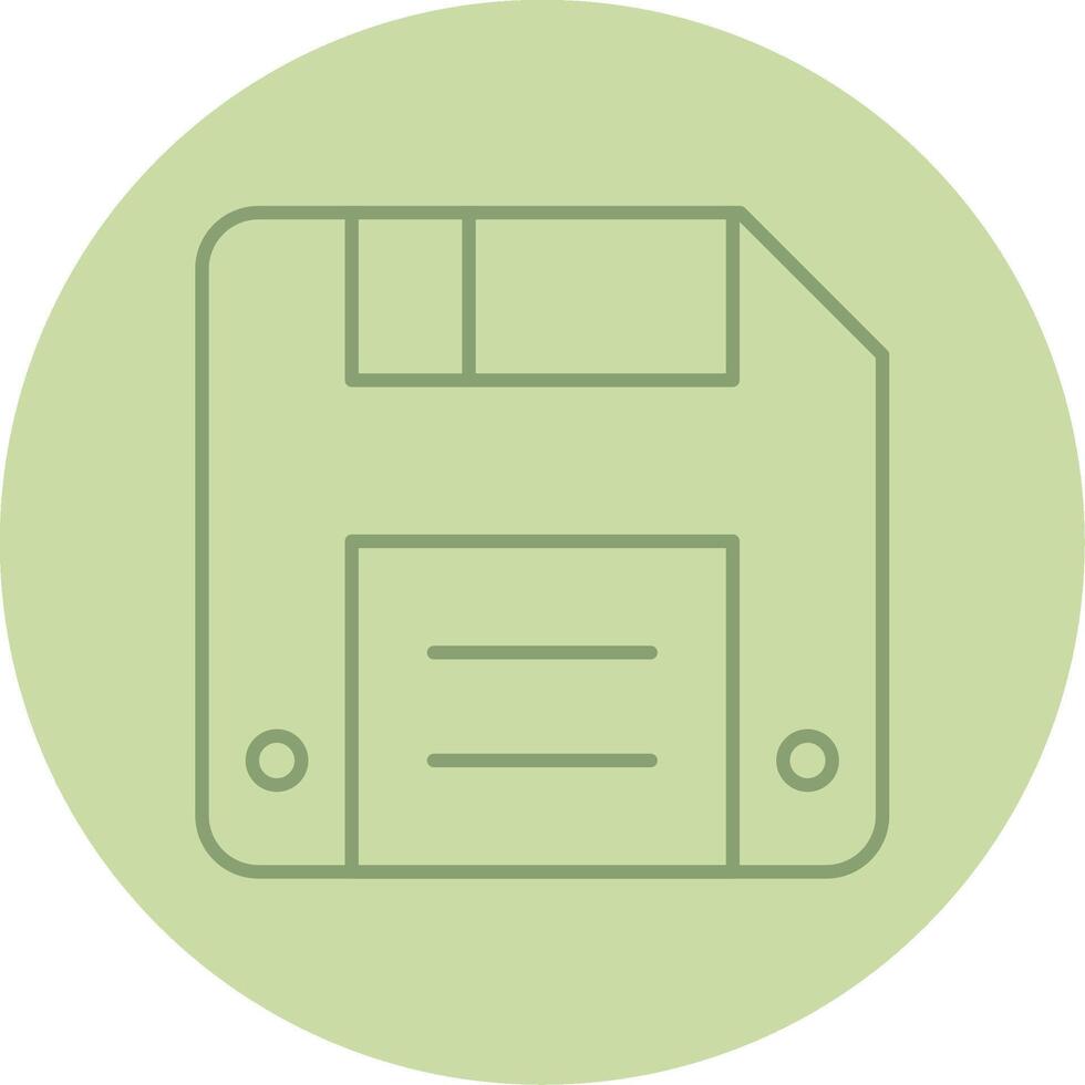 Diskette Line Circle Multicolor Icon vector