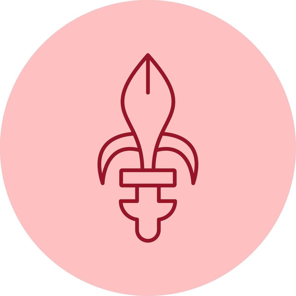 Fleur de lis Line Circle Multicolor Icon vector