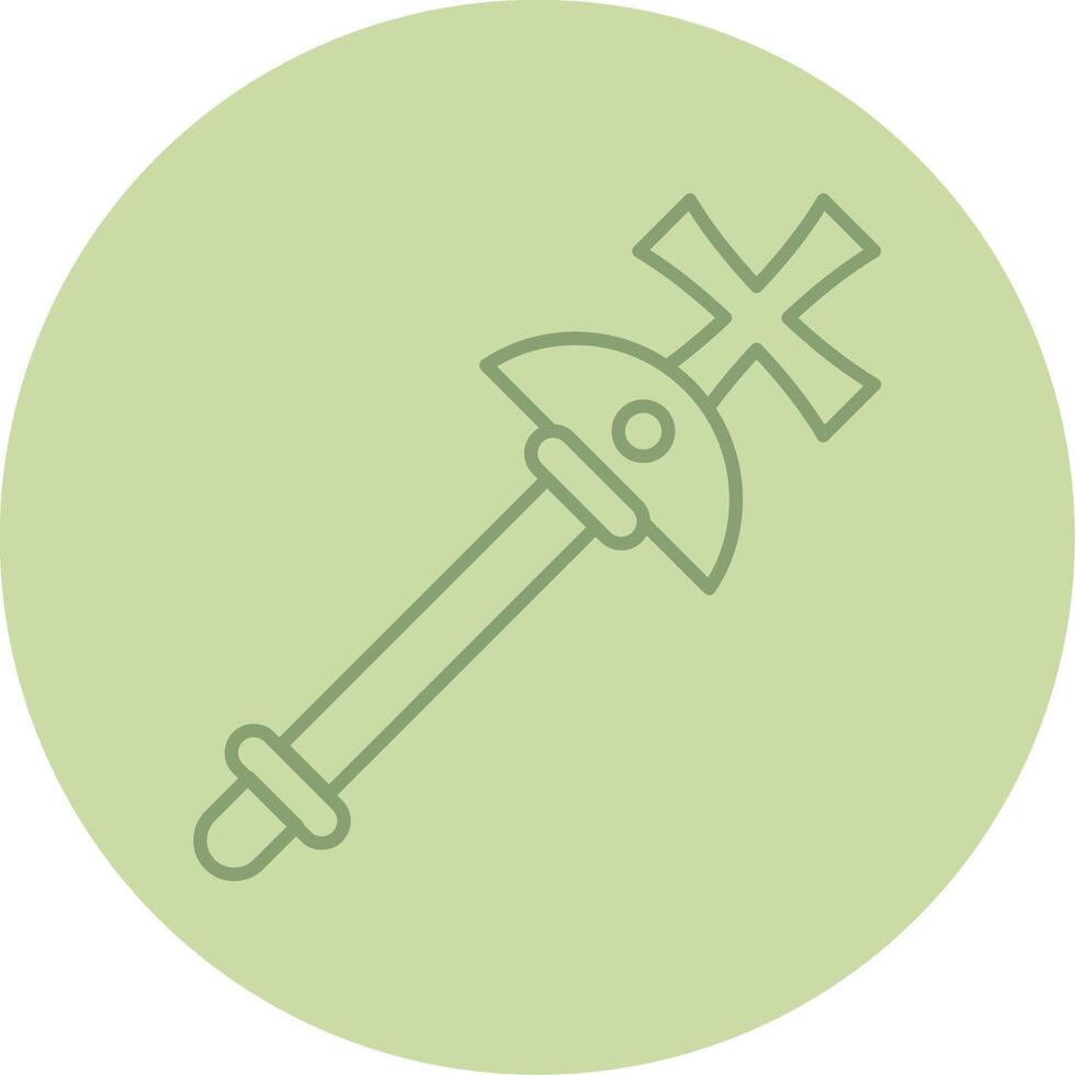 Scepter Line Circle Multicolor Icon vector