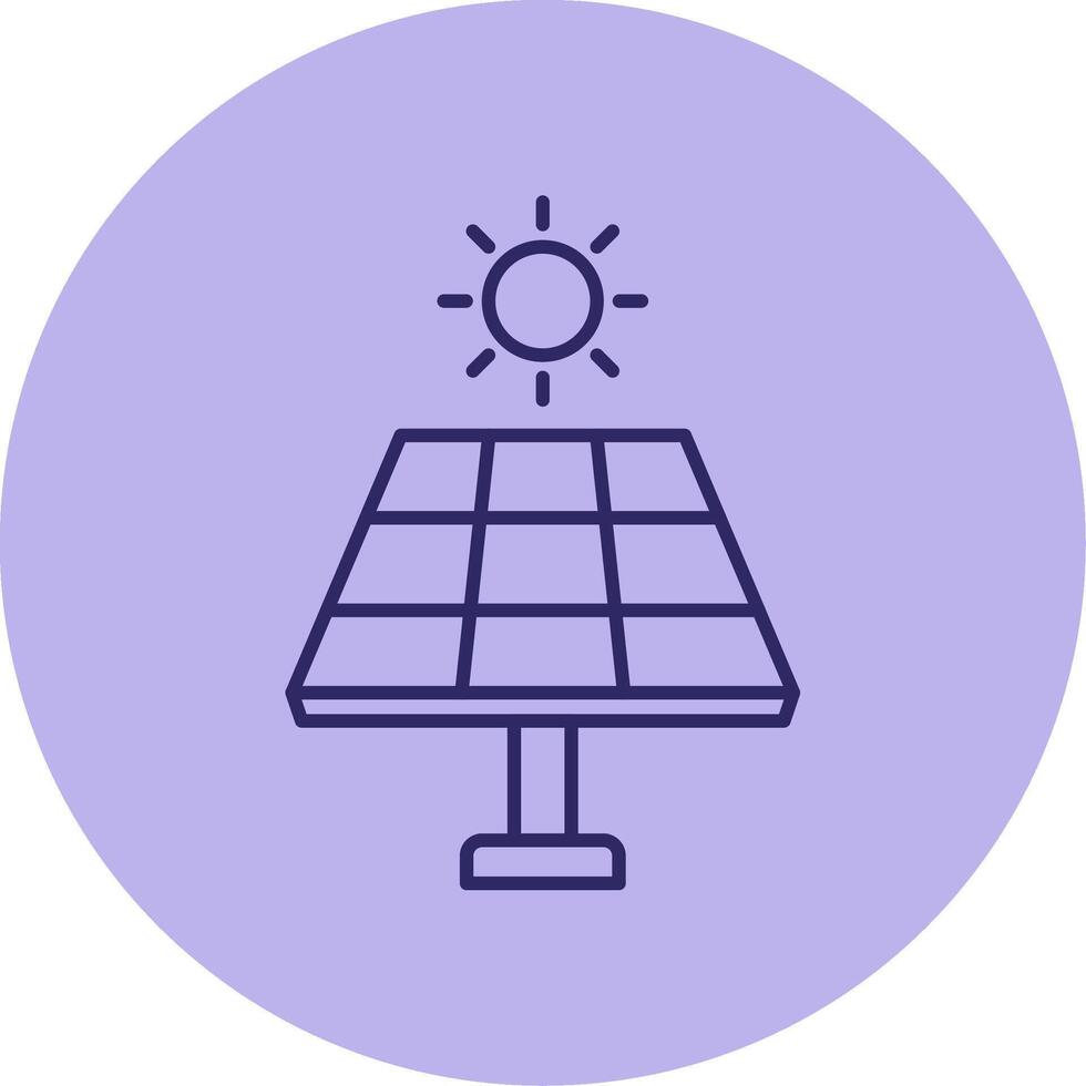 Solar Panel Line Circle Multicolor Icon vector