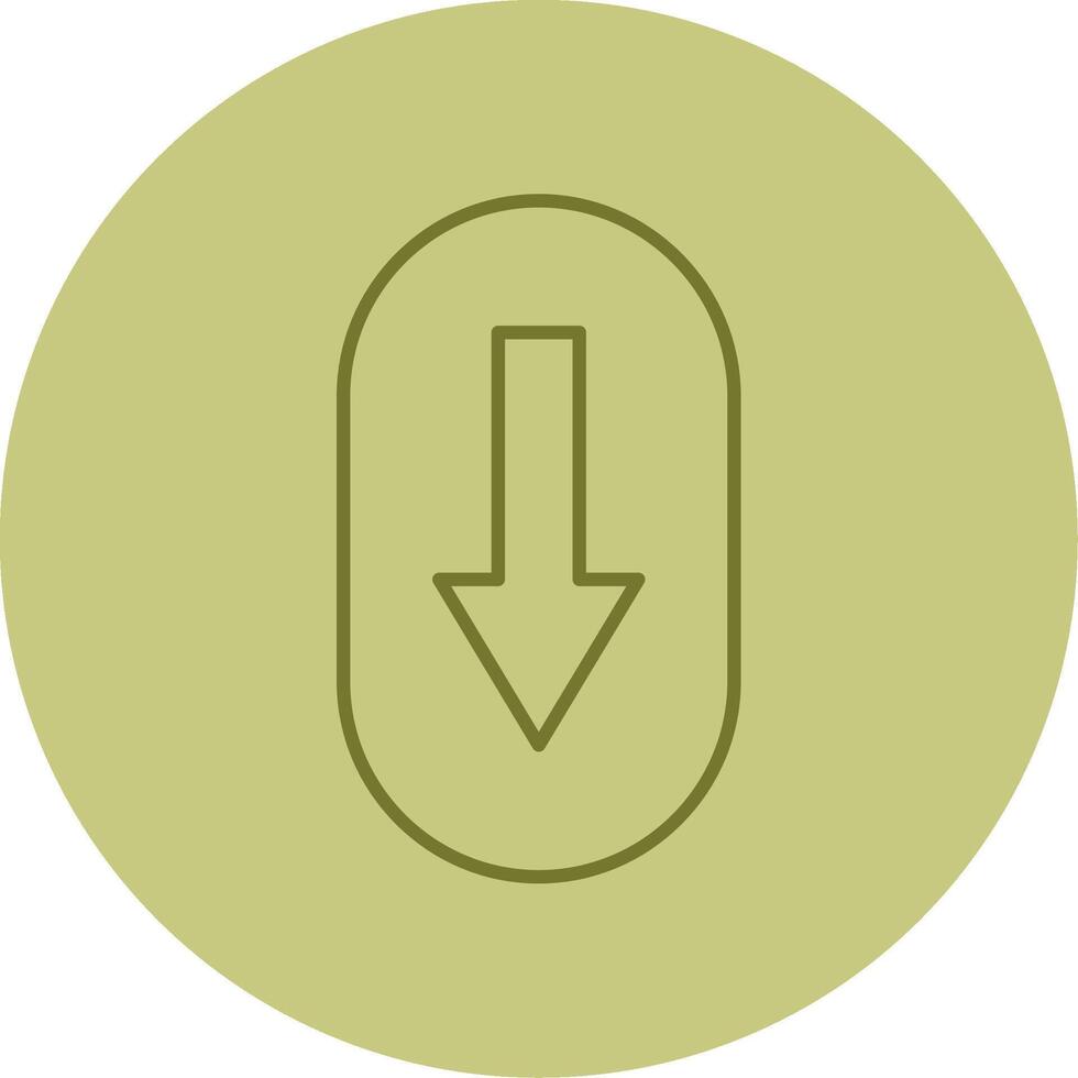 Scroll Down Line Circle Multicolor Icon vector