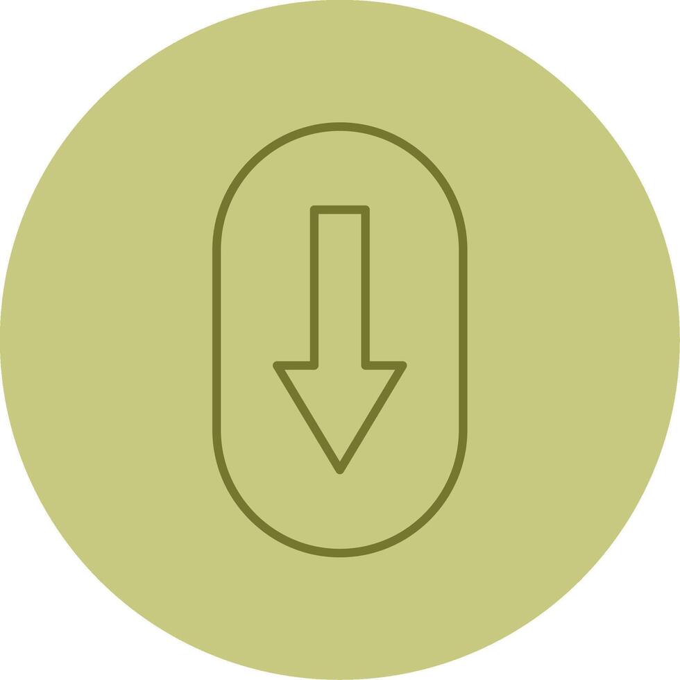 Scroll Down Line Circle Multicolor Icon vector