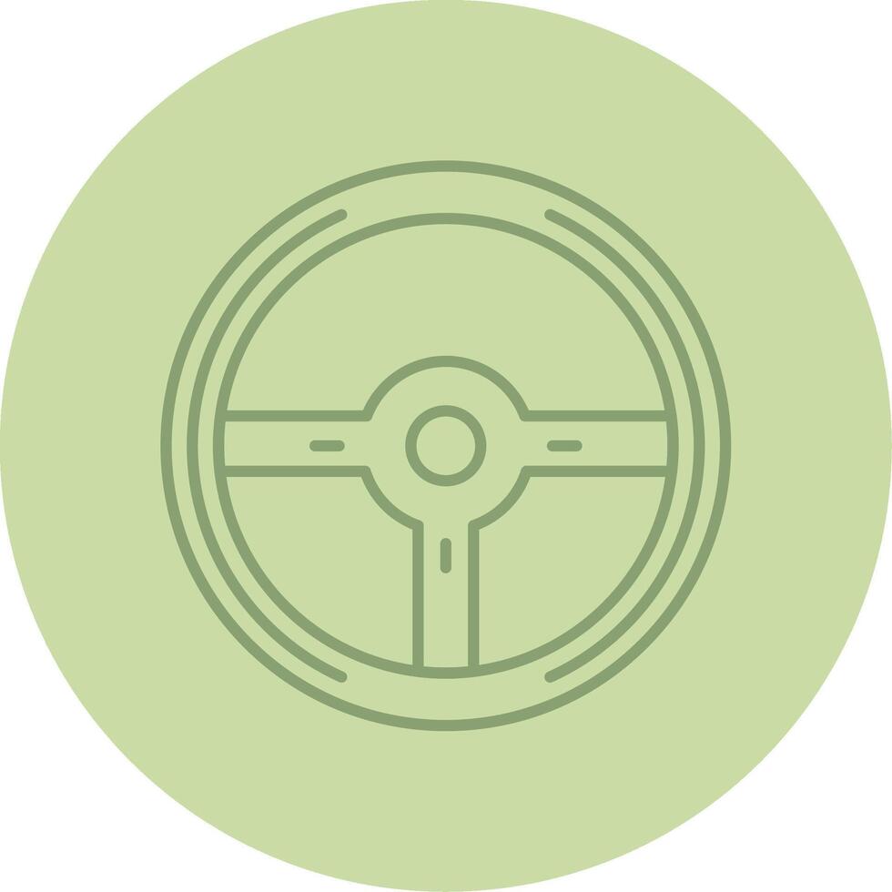 Steering Wheel Line Circle Multicolor Icon vector