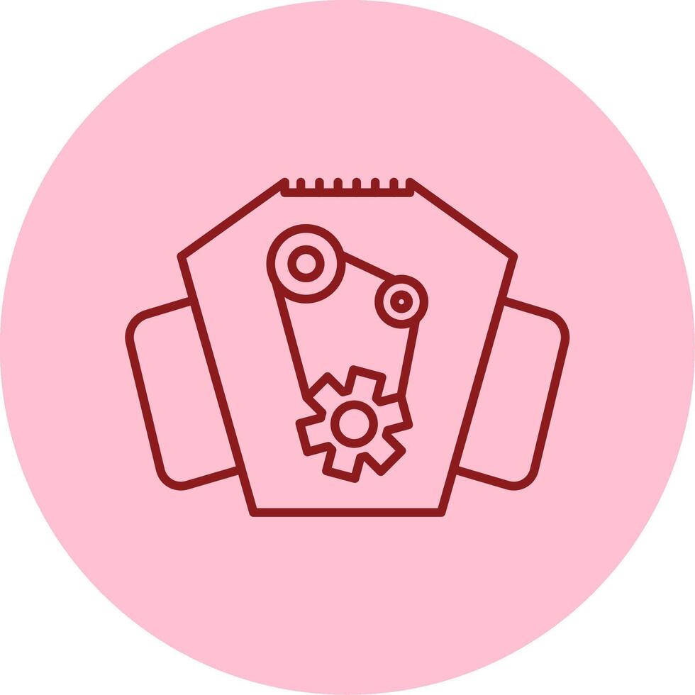 Engine Line Circle Multicolor Icon vector