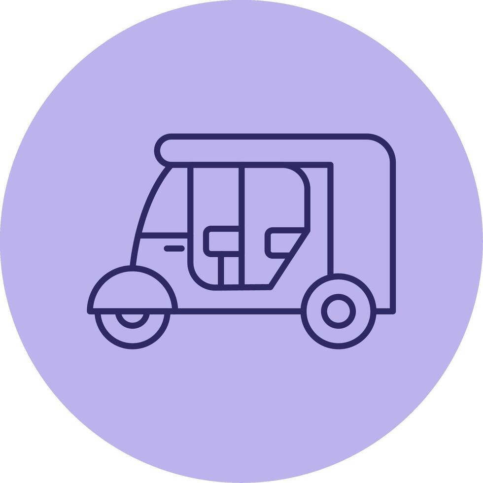 Rickshaw Line Circle Multicolor Icon vector