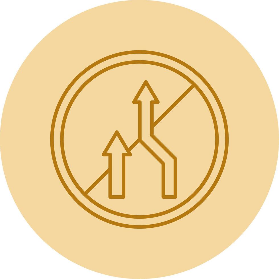 No Overtaking Line Circle Multicolor Icon vector