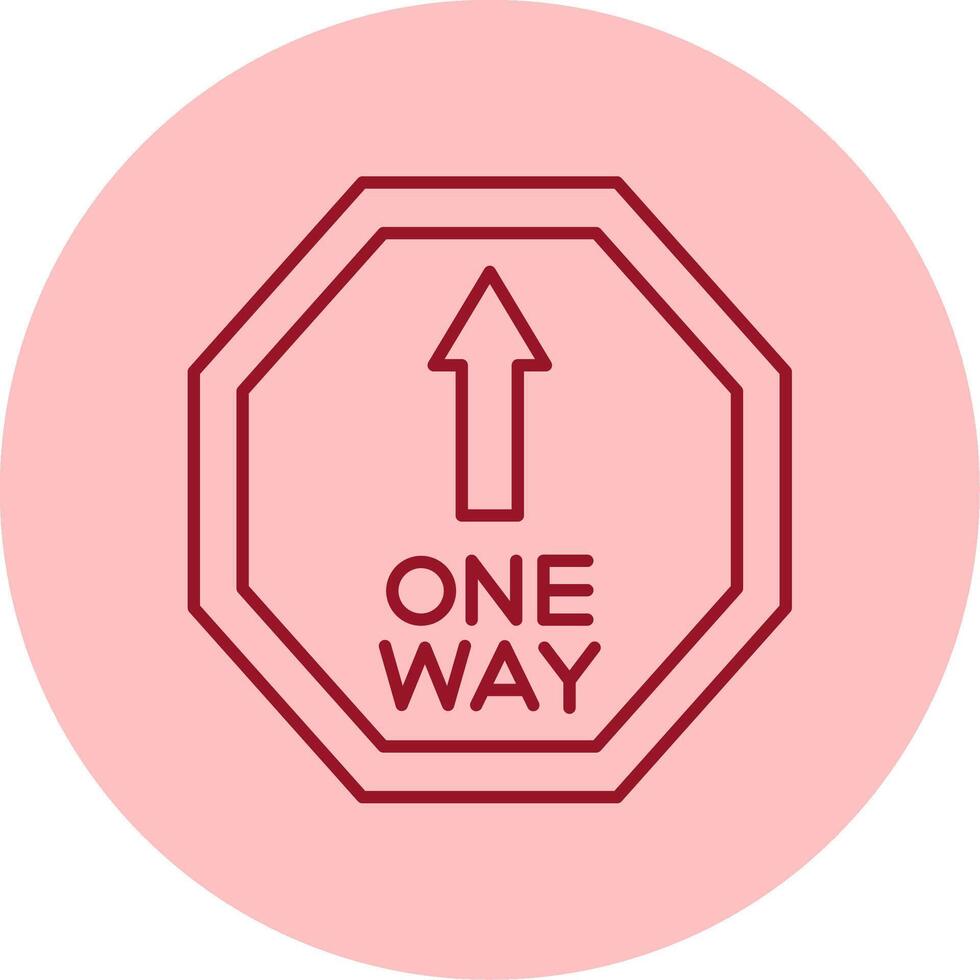 One Way Line Circle Multicolor Icon vector