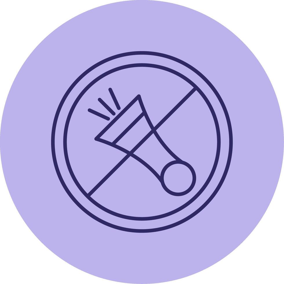 No Horn Line Circle Multicolor Icon vector