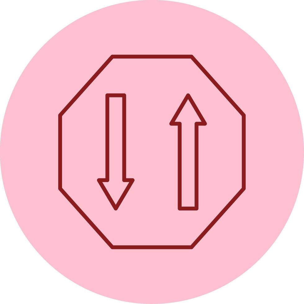 Two Way Line Circle Multicolor Icon vector