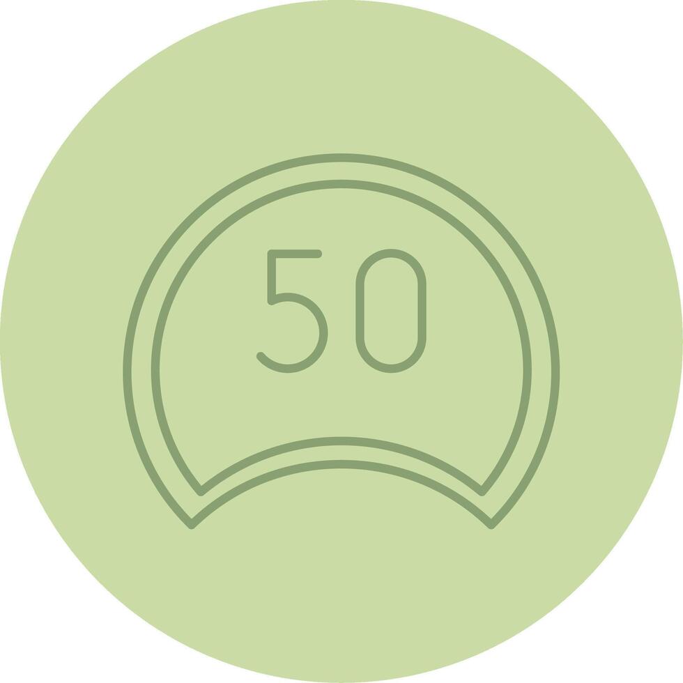 Speed Limit Line Circle Multicolor Icon vector