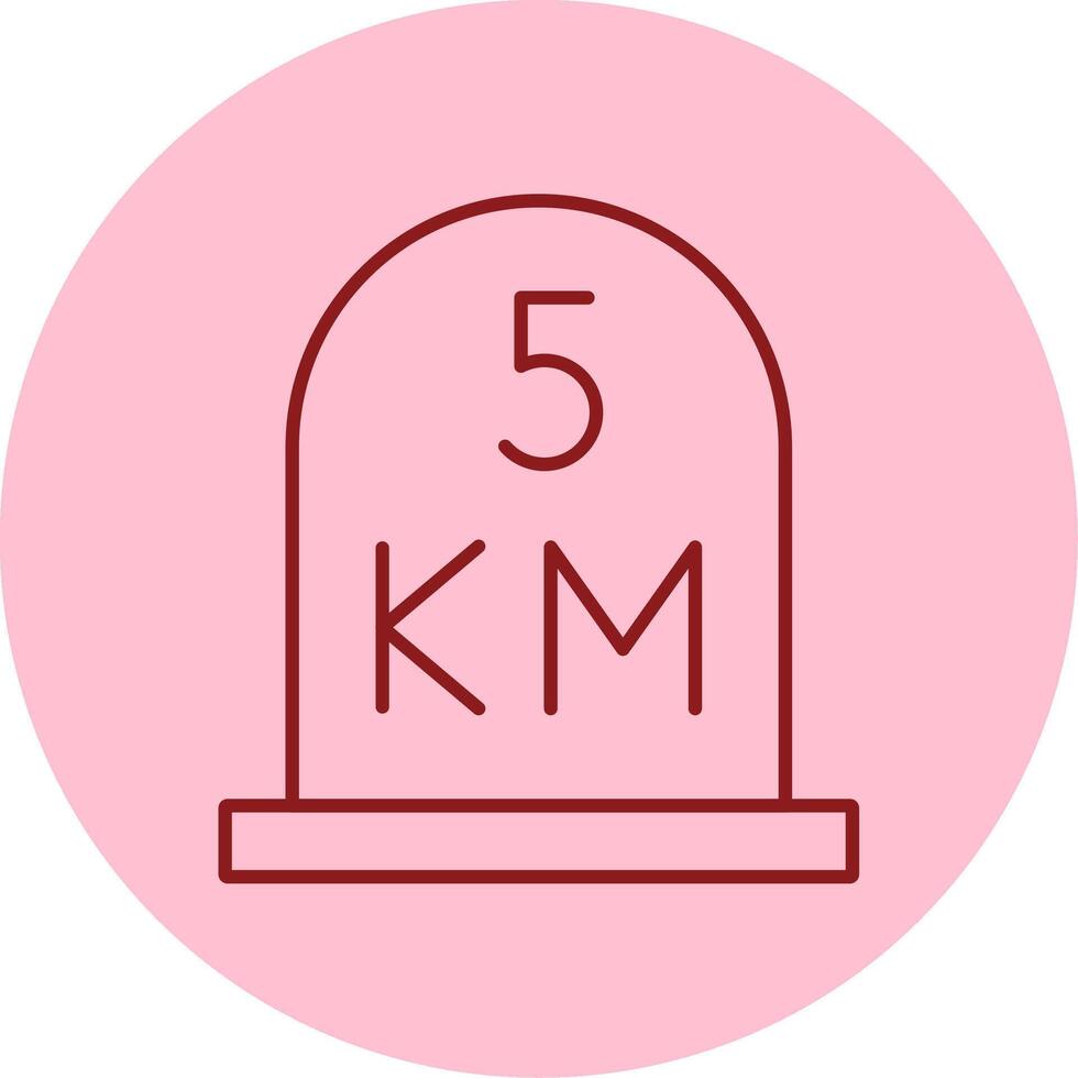 kilometer Line Circle Multicolor Icon vector