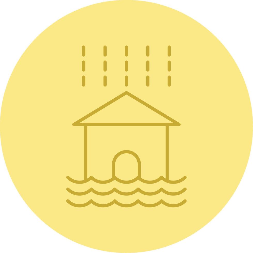 Flood Line Circle Multicolor Icon vector