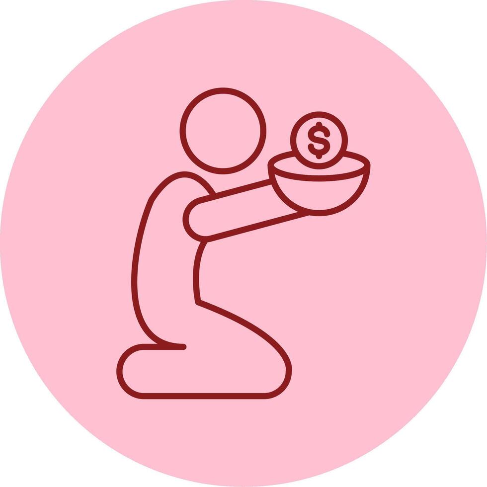 Poverty Line Circle Multicolor Icon vector