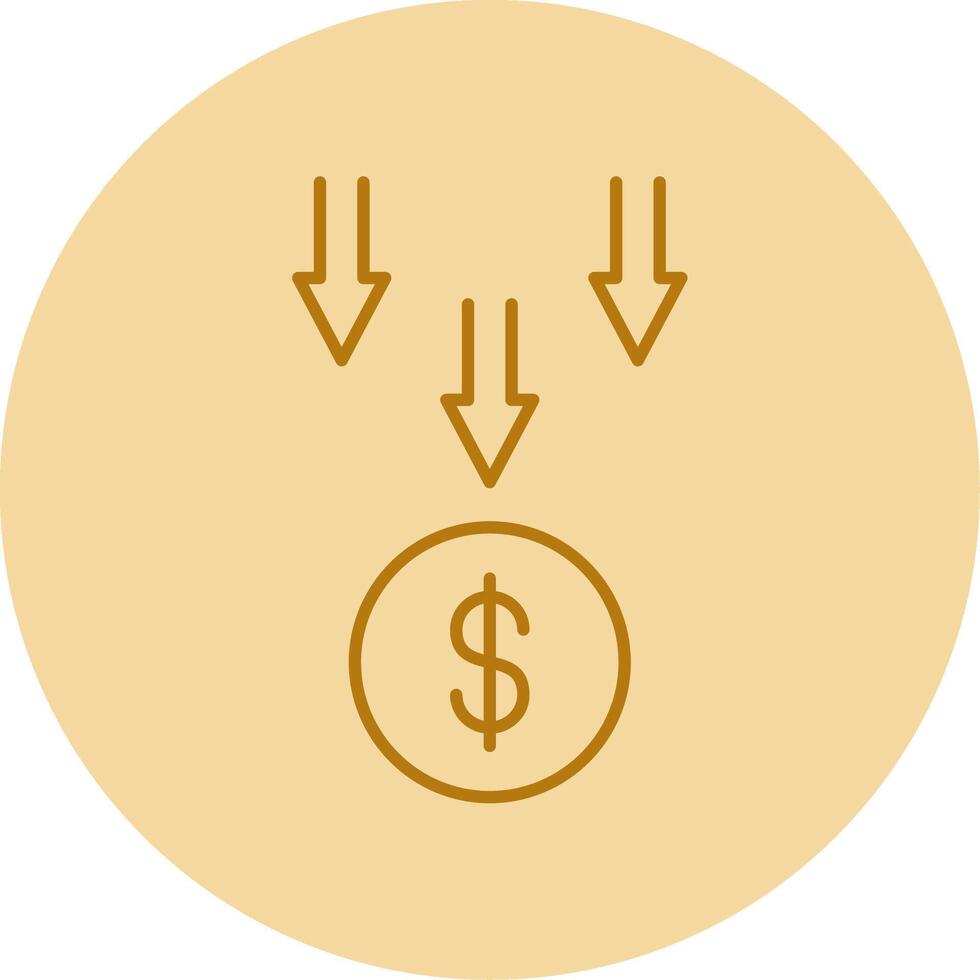 Bankruptcy Line Circle Multicolor Icon vector