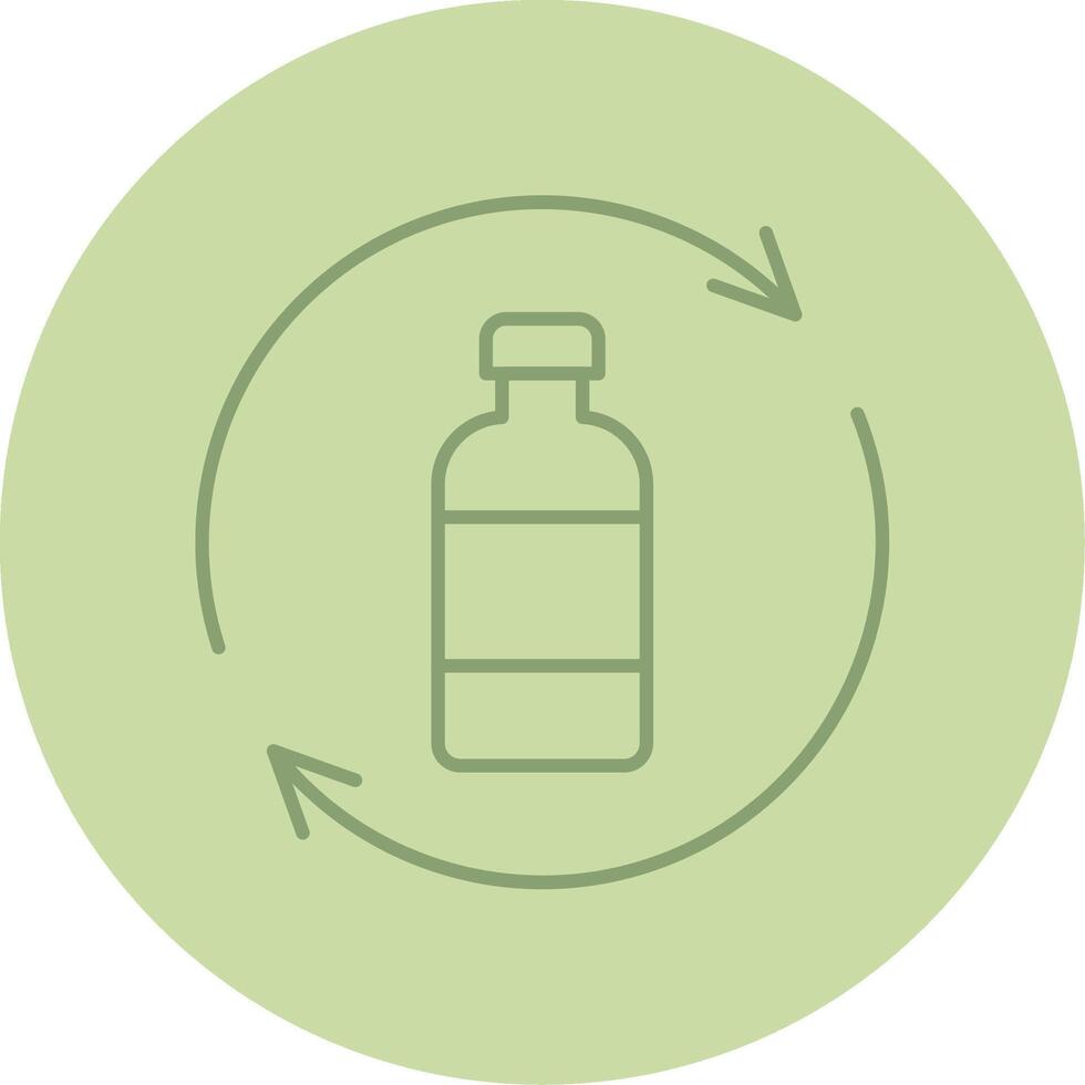 Bottle Recycling Line Circle Multicolor Icon vector