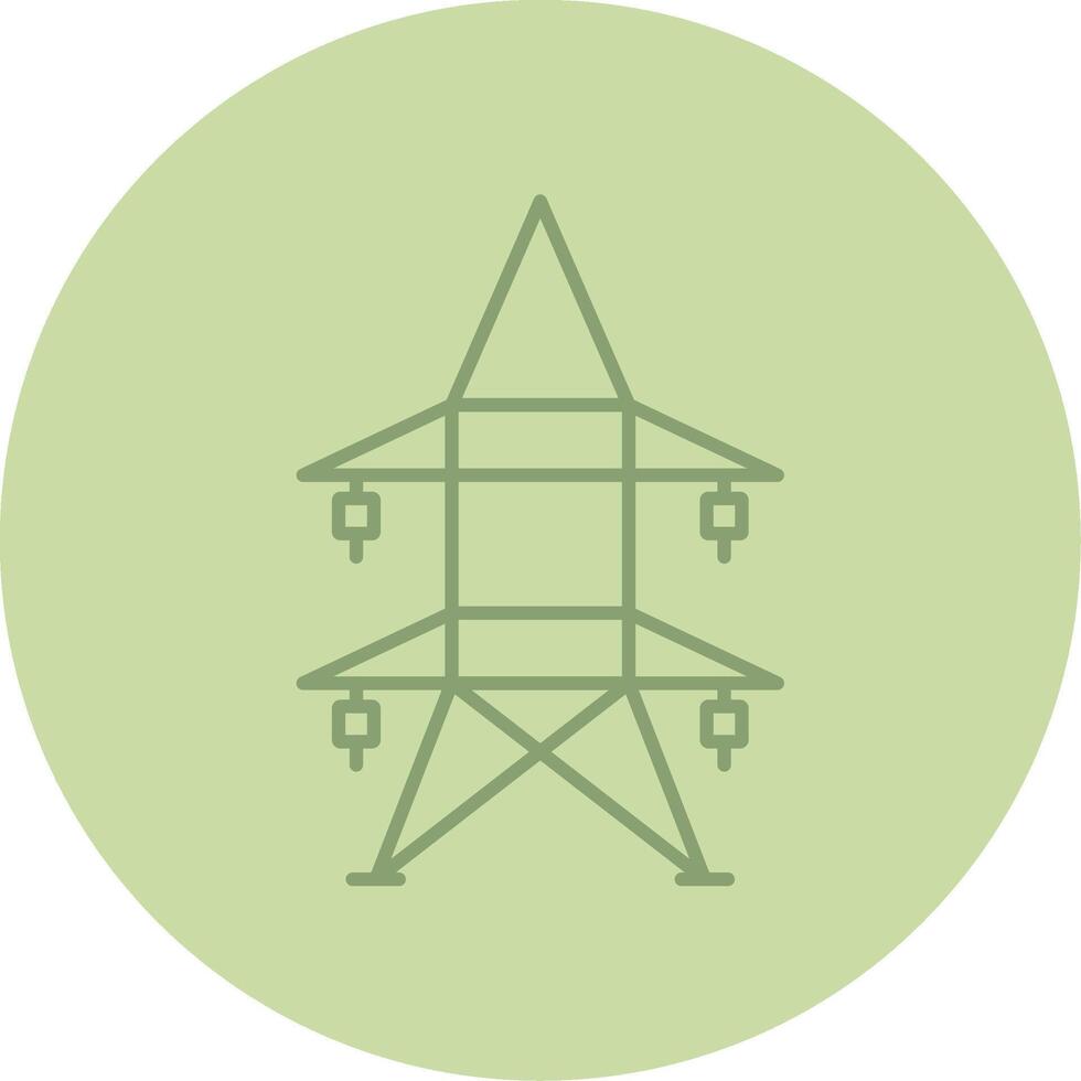 Electric Tower Line Circle Multicolor Icon vector