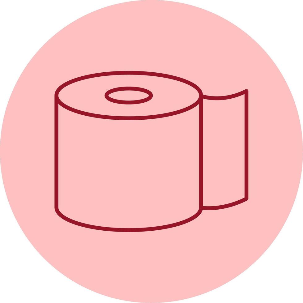 Toilet Paper Line Circle Multicolor Icon vector