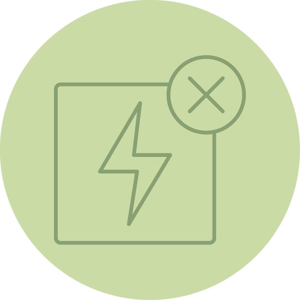 No Electricity Line Circle Multicolor Icon vector