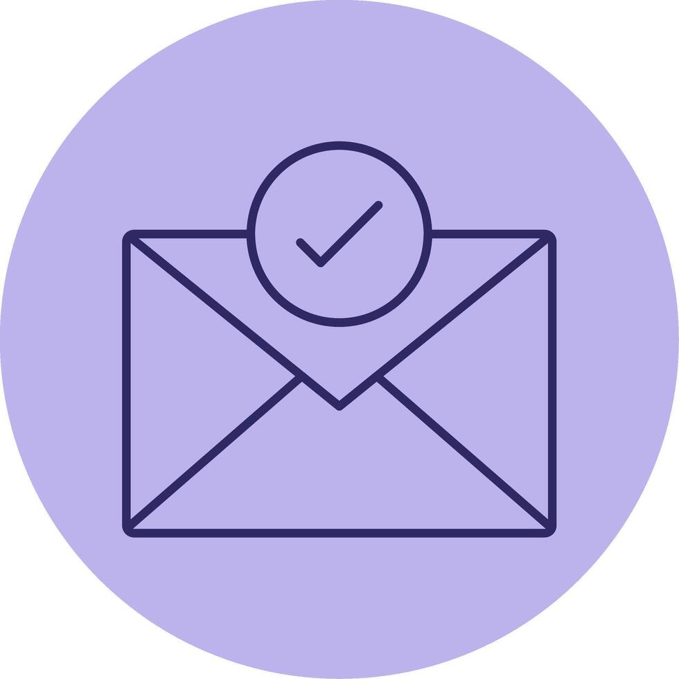 Mail Line Circle Multicolor Icon vector