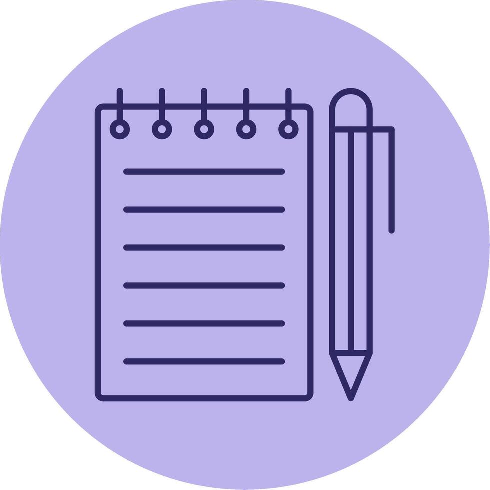 Notebook Line Circle Multicolor Icon vector