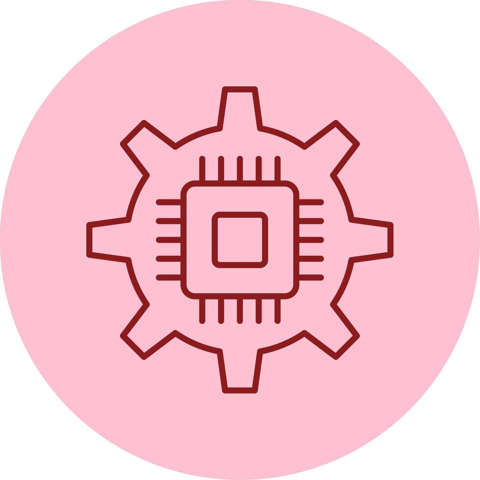 circuito línea circulo multicolor icono vector