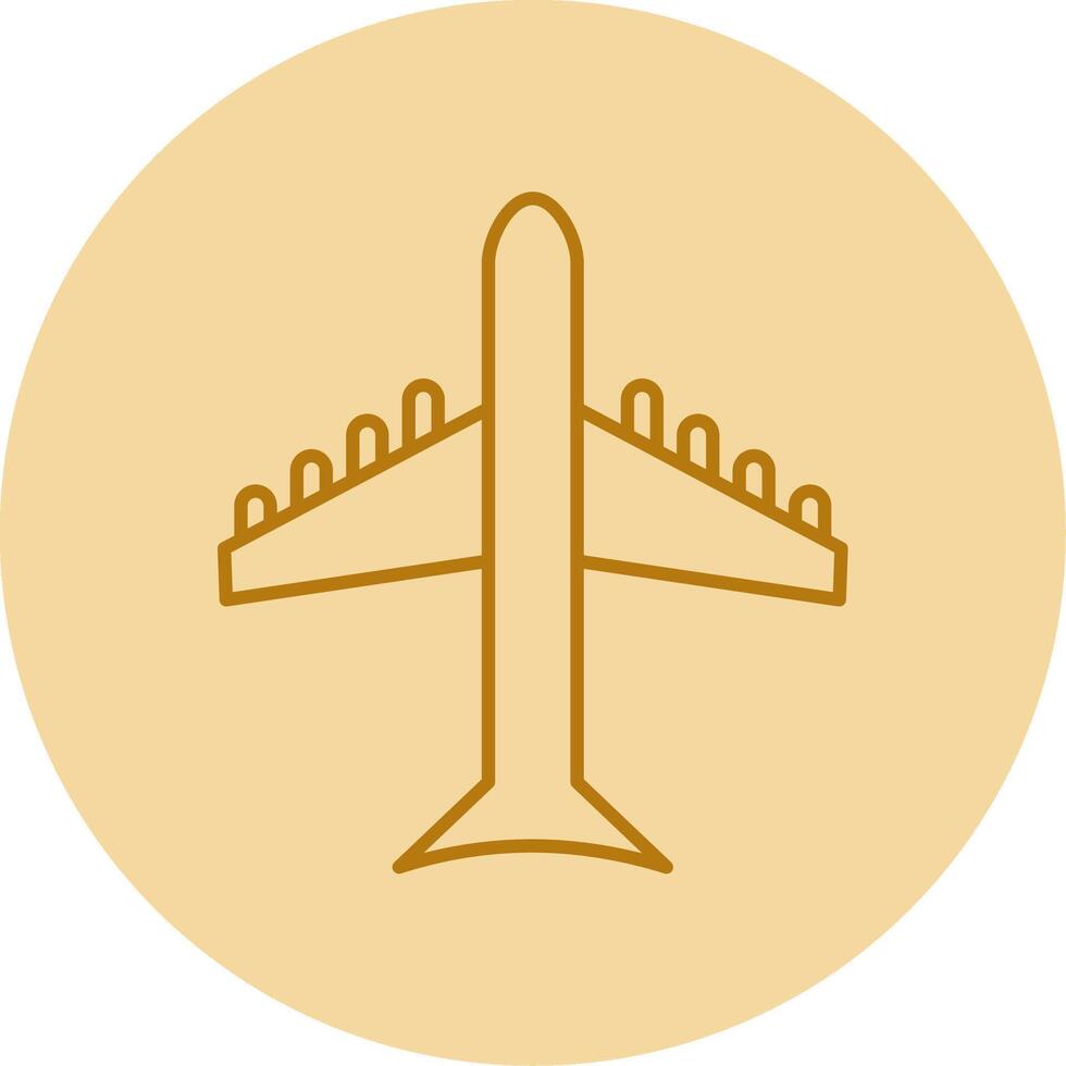 Airplane Line Circle Multicolor Icon vector