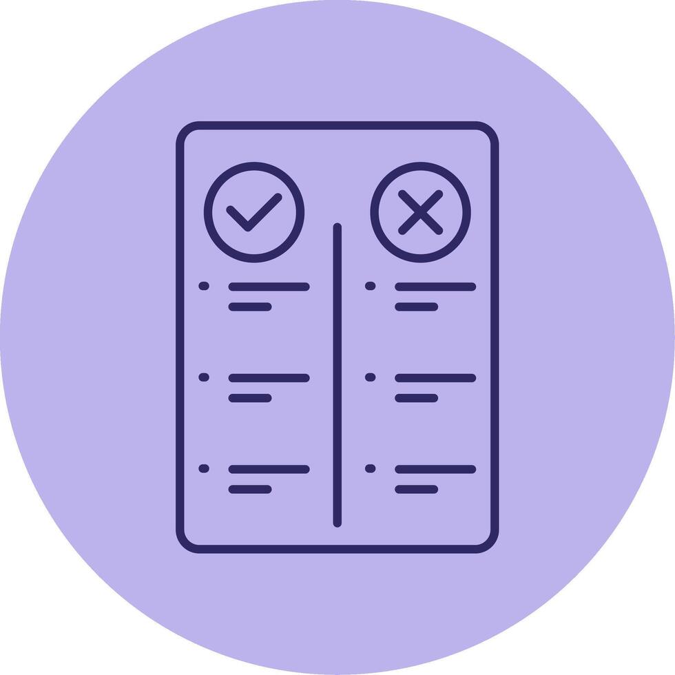 Pros And Cons Line Circle Multicolor Icon vector