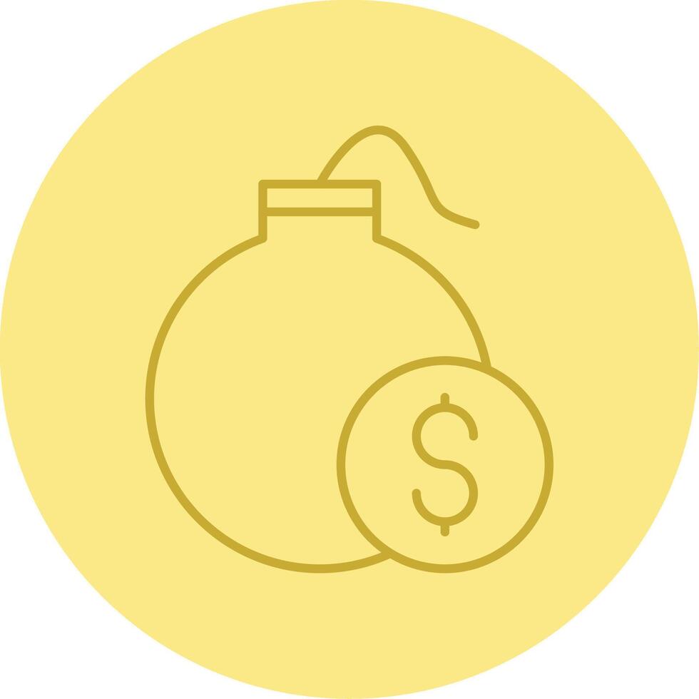 Debt Line Circle Multicolor Icon vector