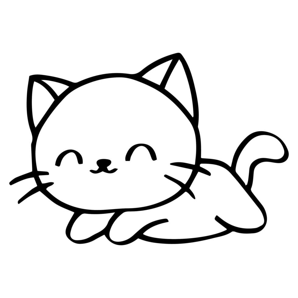 black cat, Doodle freehand sketch drawing of black cat pose collection. vector