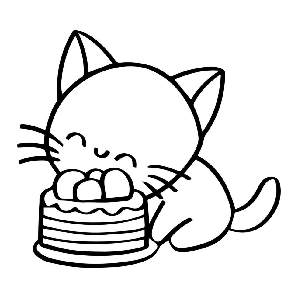 black cat, Doodle freehand sketch drawing of black cat pose collection. vector