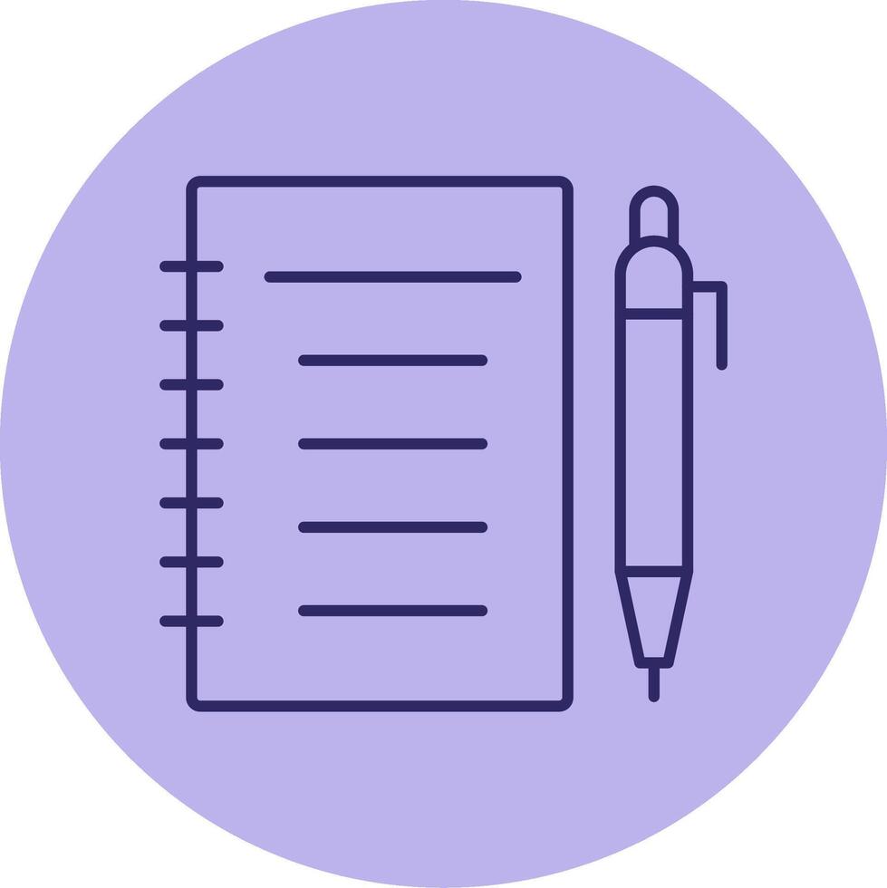 Notebook Line Circle Multicolor Icon vector