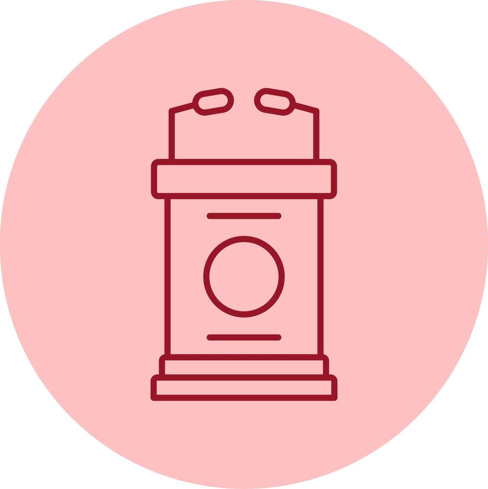 Lectern Line Circle Multicolor Icon vector