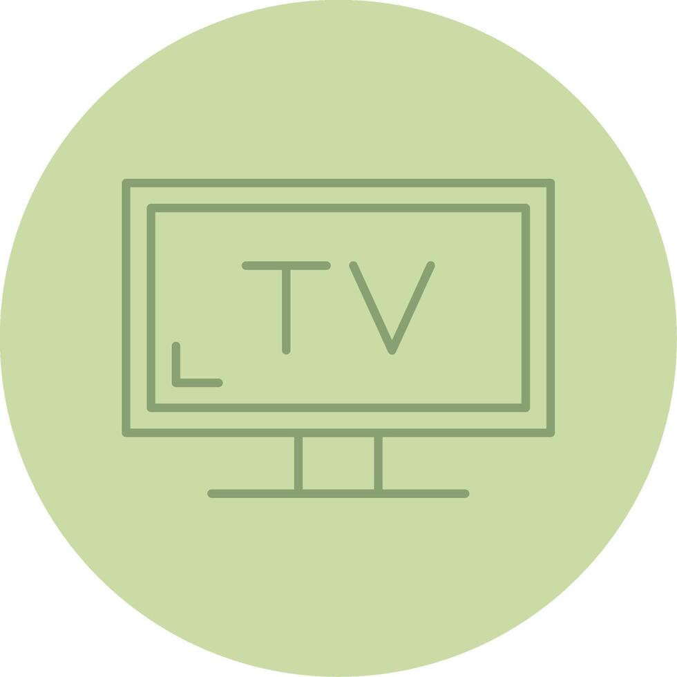 Tv Line Circle Multicolor Icon vector